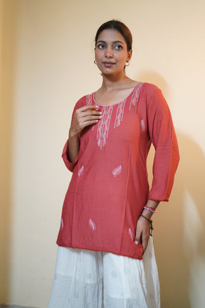 Rust Pink Rayon Tunic